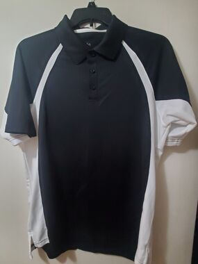 Under Armour Men's Black and White Athletic Polo Shirt Size XL